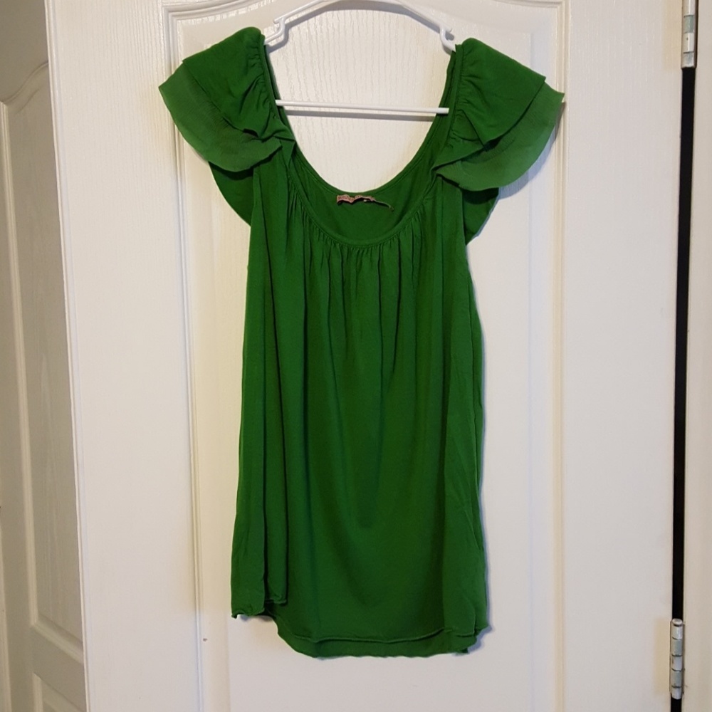 Juicy couture green silk top size medium